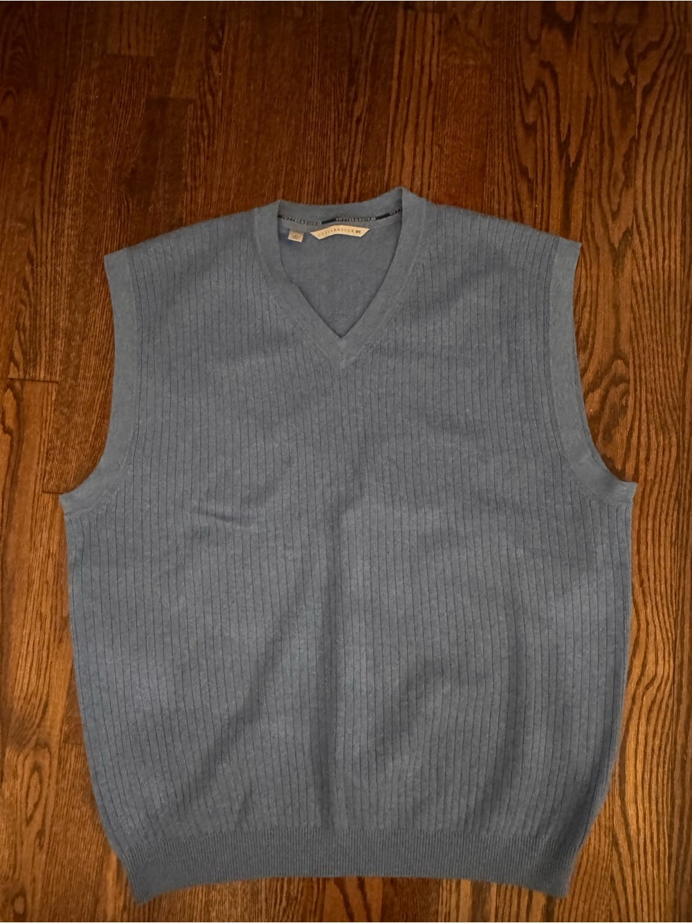 Cutter & Buck Light Blue Ribbed V-Neck Sweater Vest